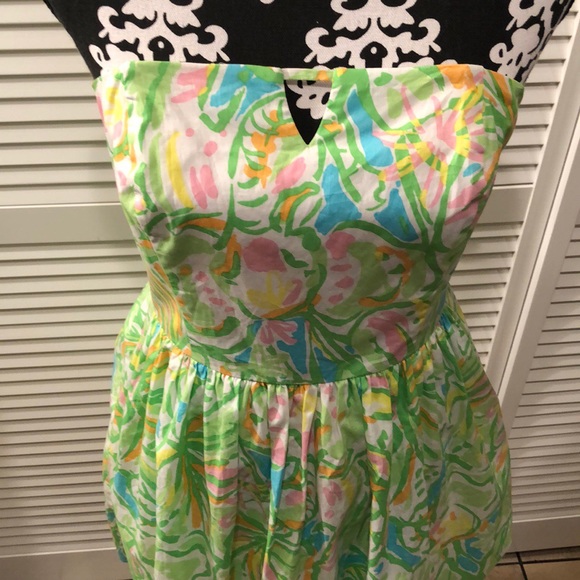 Lilly Pulitzer Richelle Strapless Tie Back Dress 6 - Picture 3 of 8